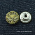 custom brand design brass metal buttons for jeans denim